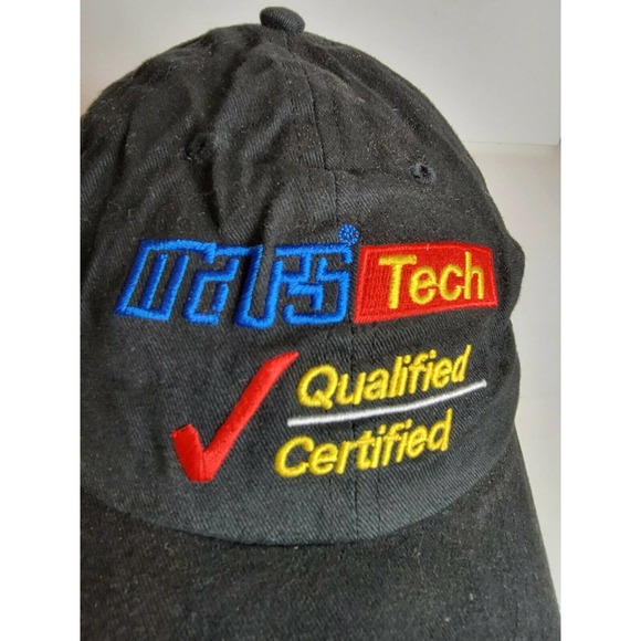 Vintage Mars Tech Qualified Certified Baseball Cap Hat Black‎ Strapback - Picture 6 of 8